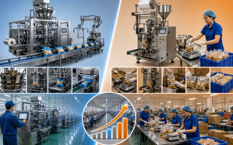 Sự khác biệt giữa máy đóng gói tự động và bán tự động Sự khác biệt giữa máy đóng gói tự động và bán tự động